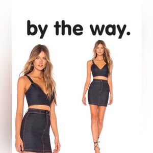 by the way. Bailee dark denim stitch skirt and top set